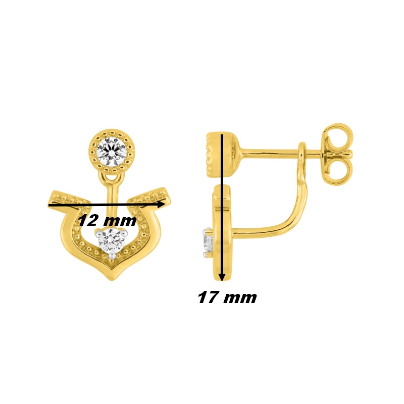 Boucles d'oreilles Femme Plaqué Or et Oxydes MURAT, dimensions