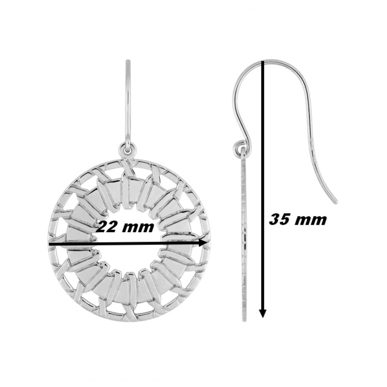 Boucles d'oreilles pendantes Femme Argent MURAT, dimensions