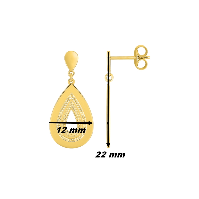 Boucles d'oreilles pendantes Femme Plaqué Or MURAT, portées