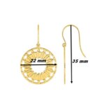 Boucles d'oreilles pendantes Femme Plaqué Or MURAT, dimensions