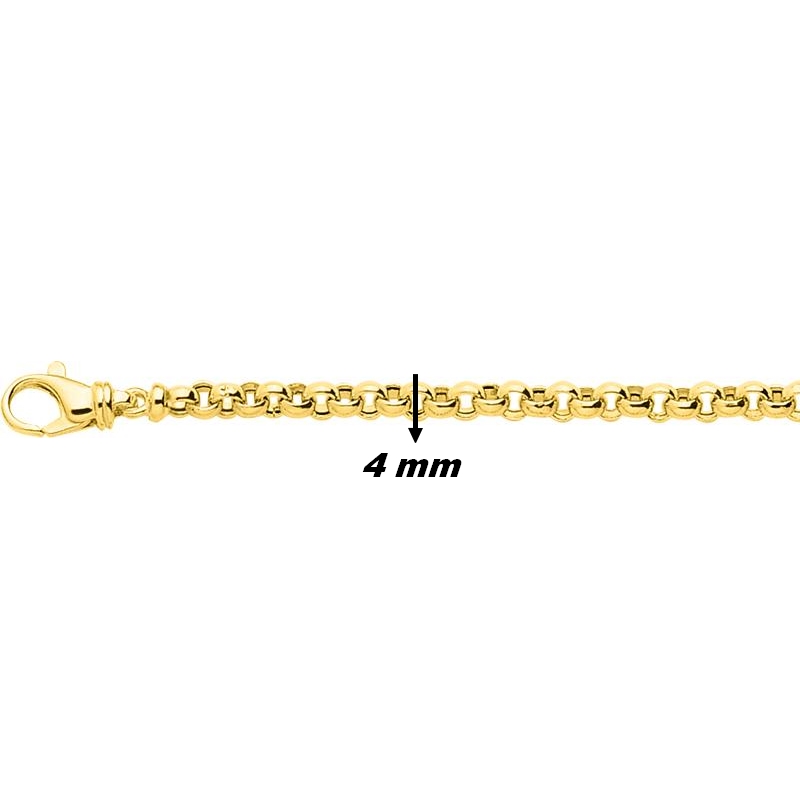Bracelet Femme maille Jaseron creuse Or jaune 750/1000 ROBBEZ MASSON, épaisseur