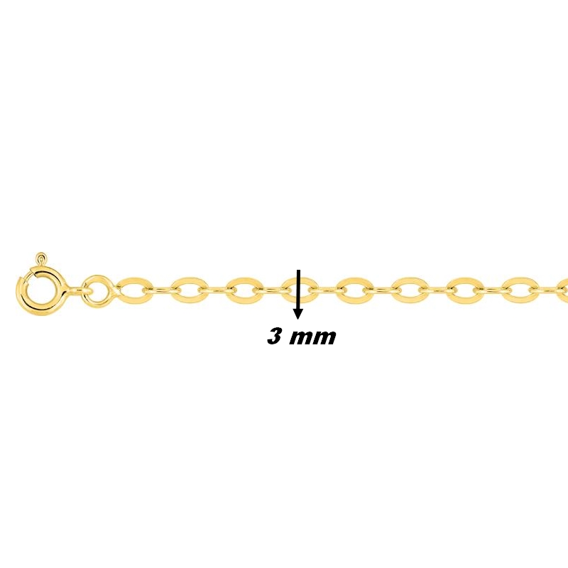 Bracelet Femme Or jaune 750/1000 maille forçat ROBBEZ MASSON, largeur