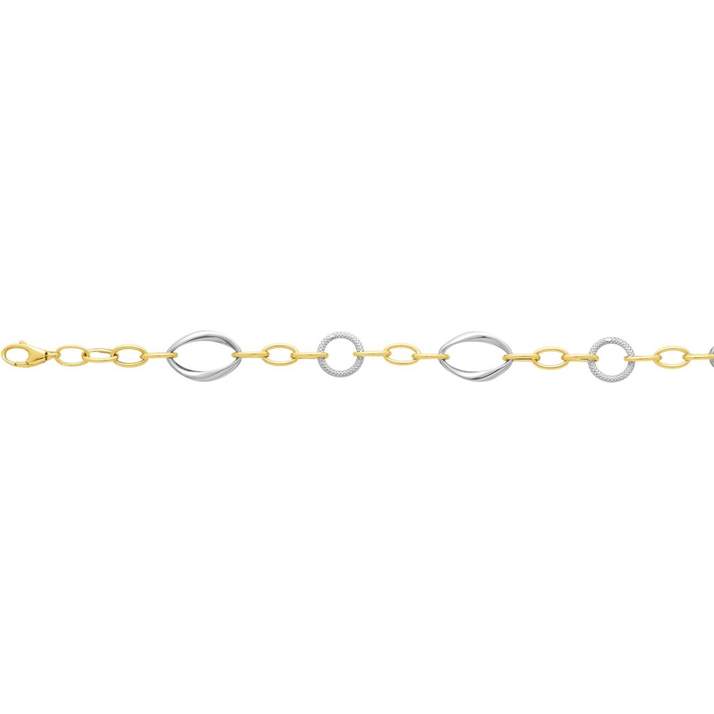 Bracelet Femme bicolore Or jaune et blanc 750/1000 MASVIEL