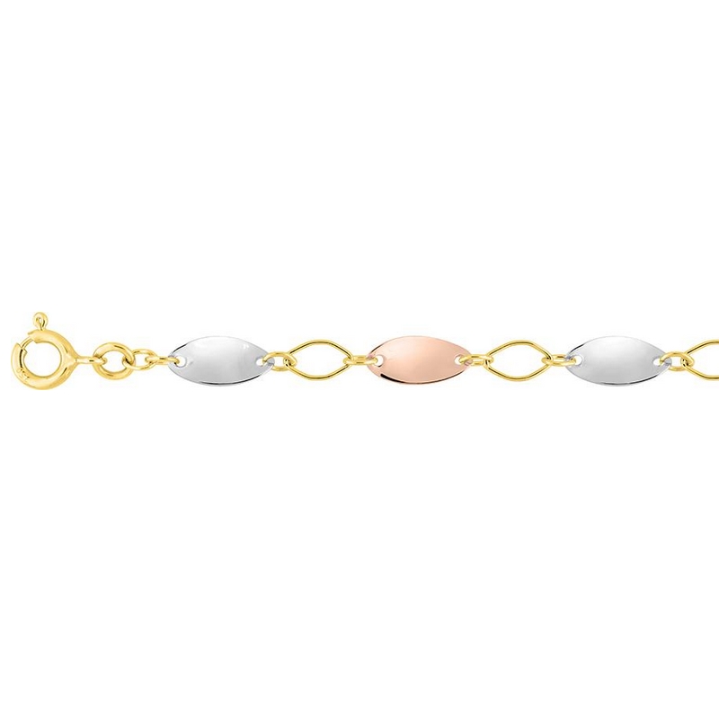 Bracelet Femme 3 Ors (jaune, blanc, rose) 750/1000 ROBBEZ MASSON