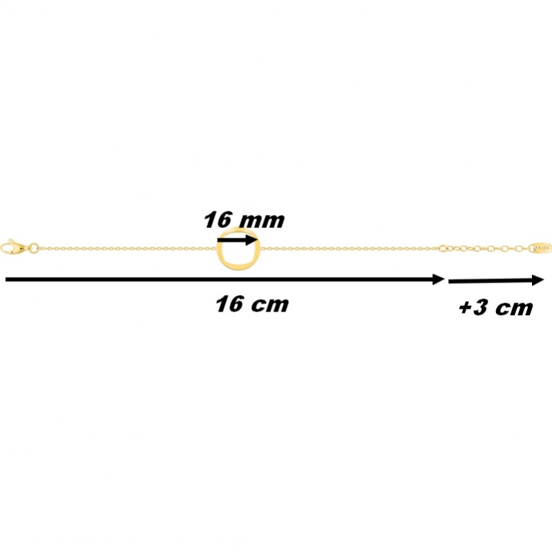 Bracelet Femme Plaqué or MURAT, dimensions