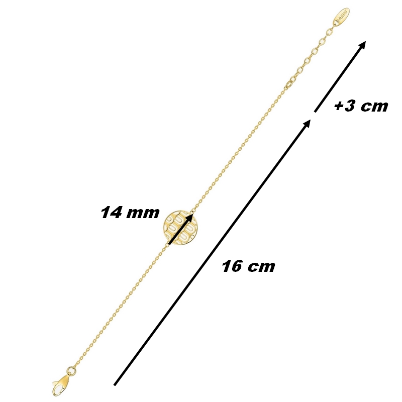 Bracelet Femme Plaqué Or rond MURAT, dimensions