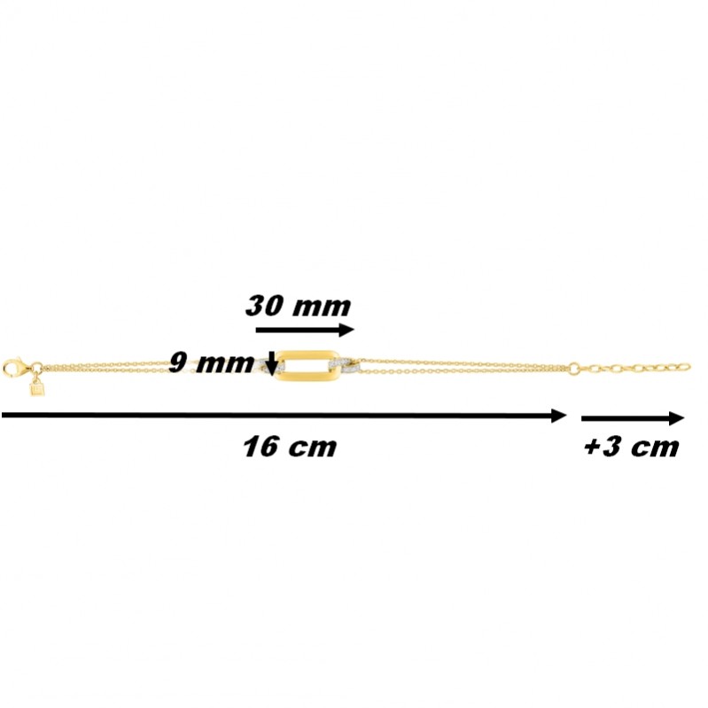 Bracelet femme Plaqué Or et Oxydes Guy Laroche dimensions