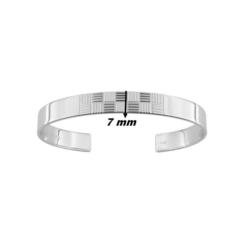 Bracelet jonc Homme Argent Guy Laroche largeur