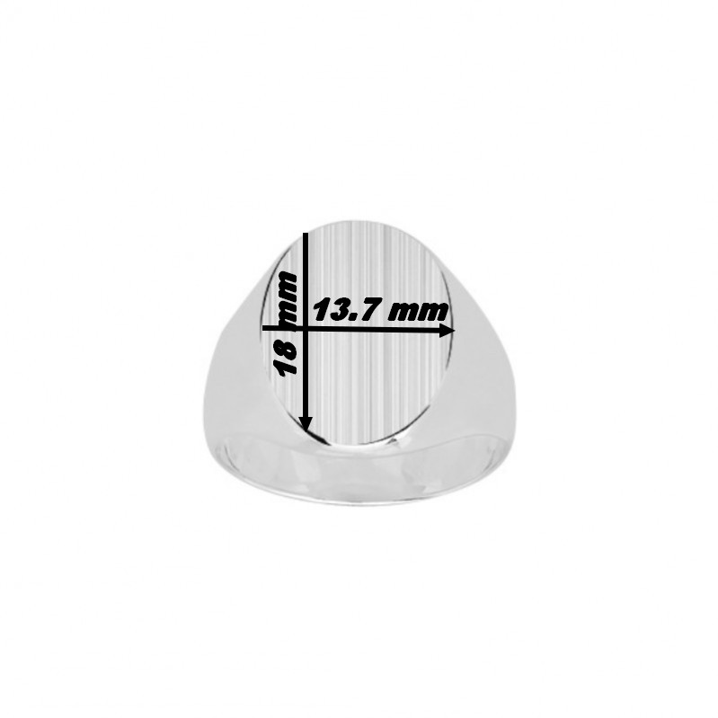 Chevalière Homme ovale Argent 925/1000 ROBBEZ MASSON, dimensions