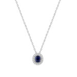 Collier Femme Argent 925/1000 et Oxydes de zirconium bleu et blancs CHRISTIAN BERNARD