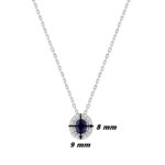 Collier Femme Argent 925/1000 et Oxydes de zirconium bleu et blancs CHRISTIAN BERNARD, dimensions