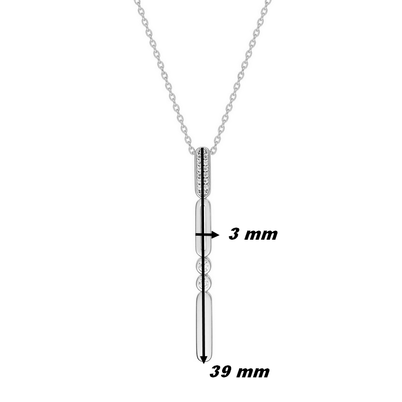 collier-femme-argent-oxydes-murat-302886-1-dimensions Collier graphique verticale Femme Argent 925/1000 et Oxydes de zirconium MURAT, dimensions