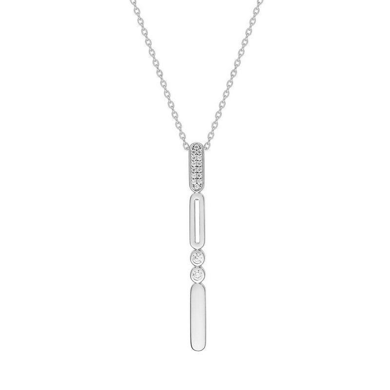 collier-femme-argent-oxydes-murat-302886-1 Collier graphique verticale Femme Argent 925/1000 et Oxydes de zirconium MURAT
