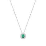 Collier Femme Argent 925/1000 et Oxydes de zirconium vert et blancs CHRISTIAN BERNARD
