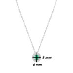 Collier Femme Argent 925/1000 et Oxydes de zirconium vert et blancs CHRISTIAN BERNARD, dimensions