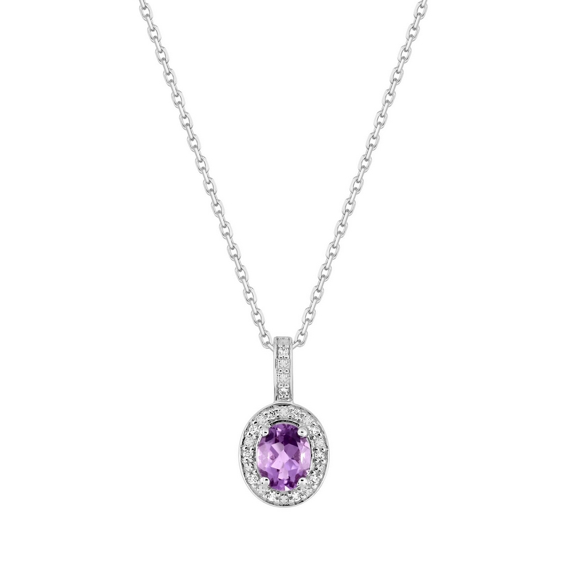 collier-femme-or-blanc-750-oxydes-amethyste-robbez-masson-3-7104-A1 Collier Femme Or blanc 750/1000, Améthyste et Oxydes de zirconium ROBBEZ MASSON