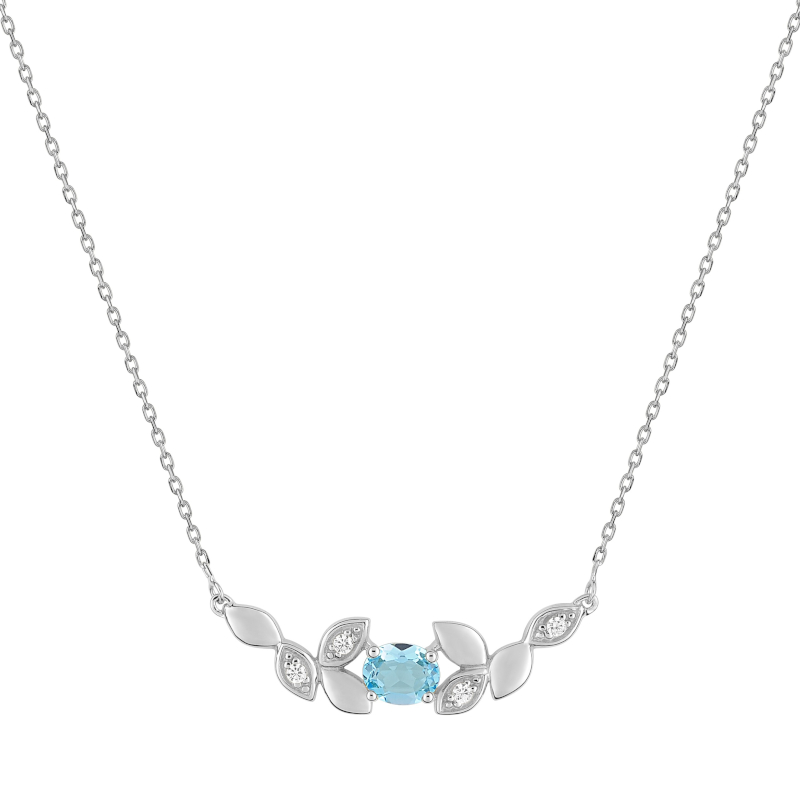 collier-femme-or-blanc-750-oxydes-topaze-robbez-masson-58A734GTZ Collier Femme Or blanc 750/1000, Topaze et Oxydes de zirconium ROBBEZ MASSON