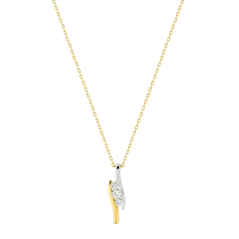 Collier Femme Or jaune 750/1000, Rhodium et Oxydes de zirconium ROBBEZ MASSON