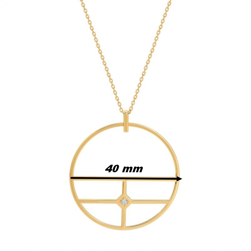 Collier long Femme Plaqué Or et Oxyde de zirconium MURAT, dimensions
