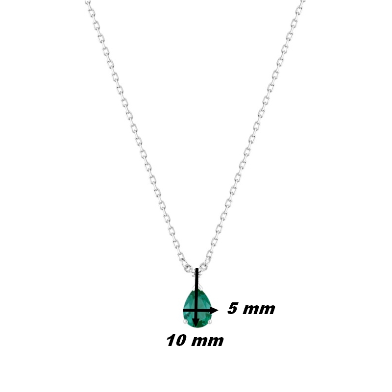 Collier goutte Femme Argent 925/1000 et Oxydes de zirconium vert et blanc CHRISTIAN BERNARD