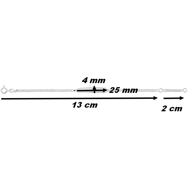Gourmette Enfant Argent 925/1000 ROBBEZ MASSON, dimensions