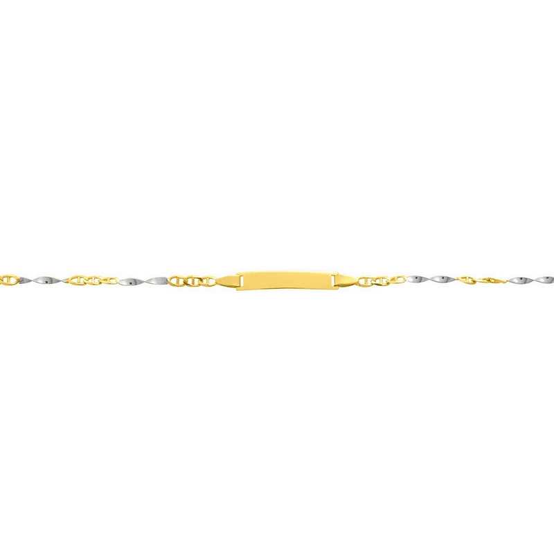 Gourmette Enfant bicolore Or jaune et blanc 750/1000 ROBBEZ MASSON, entier