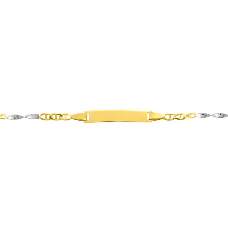 Gourmette Enfant bicolore Or jaune et blanc 750/1000 ROBBEZ MASSON