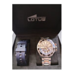 Coffret montre LOTUS Homme Acier inoxydable et bracelet silicone bleu interchangeable 18938/3, coffret