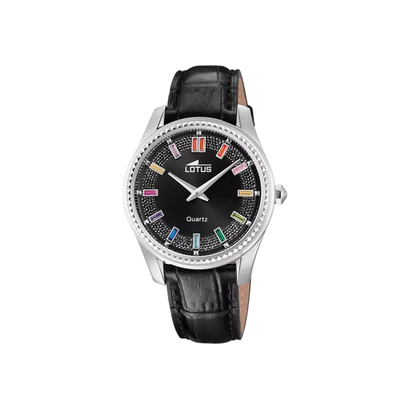 montre-femme-cuir-noir-lotus-18899-6 Montre Femme cuir noir et Acier inoxydable LOTUS 18899/6