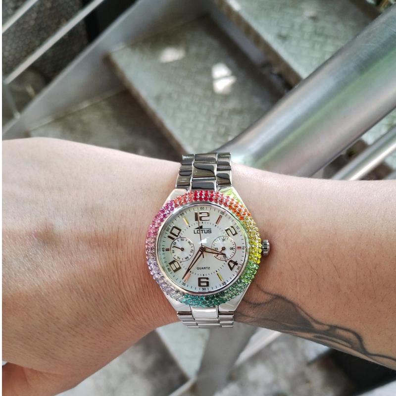 montre-femme-lotus-acier-inoxydable-18907-1-portee-2 Montre Femme Rainbow Acier inoxydable LOTUS 18907/1, autre vue