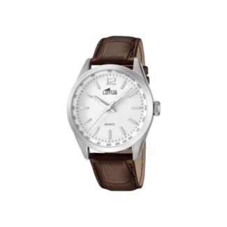 Montre Lotus Homme Minimaliste Acier inoxydable et cuir marron 18149/1