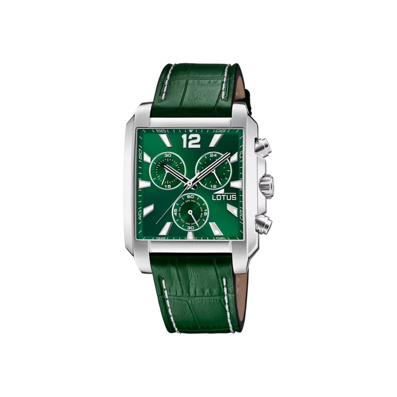Montre carrée Homme LOTUS cuir vert 18851/3