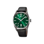 Montre Homme cadran vert, cuir marron foncé et Acier inoxydable LOTUS 18685/4
