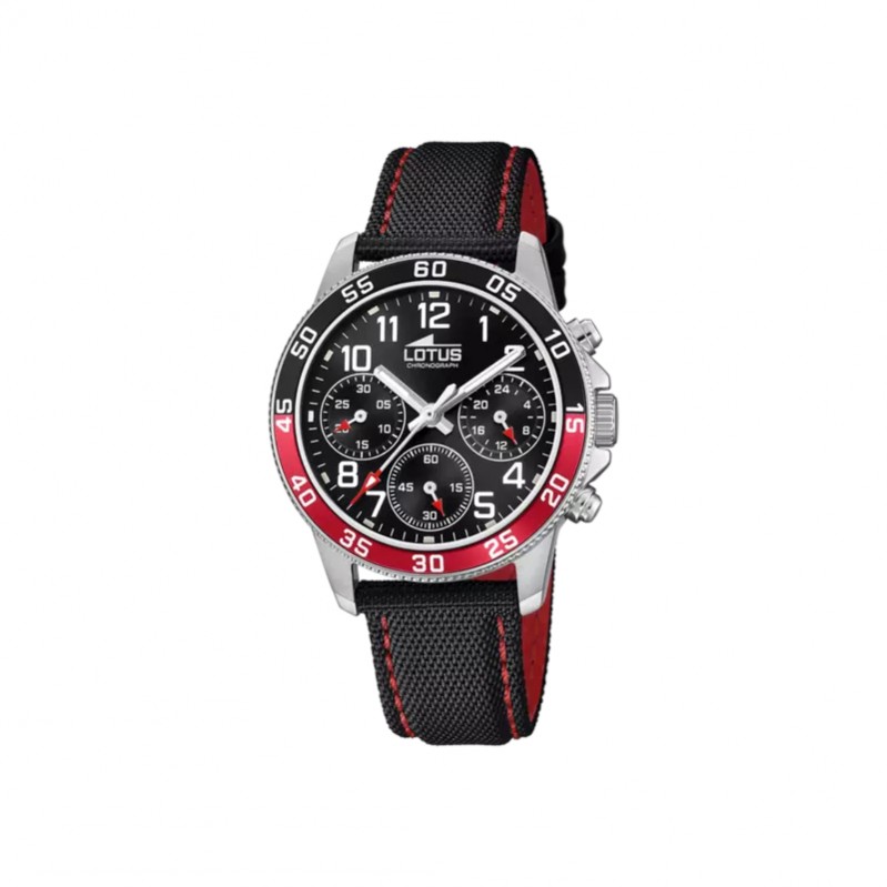 Montre Lotus enfant rouge et noir