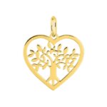 Pendentif Femme Cœur Arbre de vie Or jaune 750/1000 ROBBEZ MASSON porté