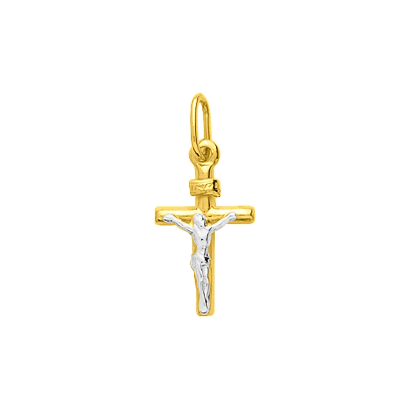 pendentif-croix-Christ-or-jaune-blanc-750-robbez-masson-2786.1G Pendentif Croix Christ Or jaune et blanc 750/1000 ROBBEZ MASSON