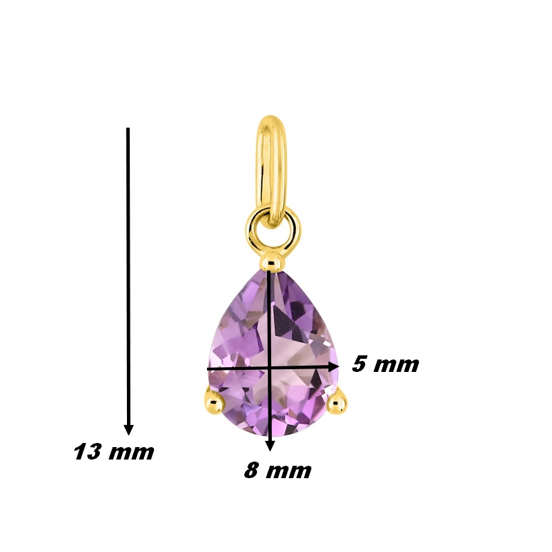 pendentif-goutte-femme-or-jaune-750-ametyste-robbez-masson-8192-3A-dimensions Pendentif goutte Femme Or jaune 750/1000 et Améthyste ROBBEZ MASSON, dimensions