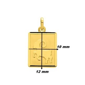 Pendentif Zodiaque Bélier Or jaune 750/1000 ROBBEZ MASSON, dimensions