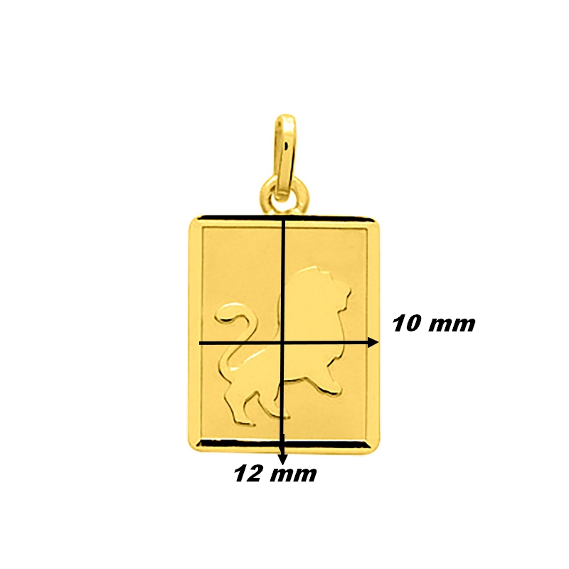 Pendentif Zodiaque Lion Or jaune 750/1000 ROBBEZ MASSON, dimensions