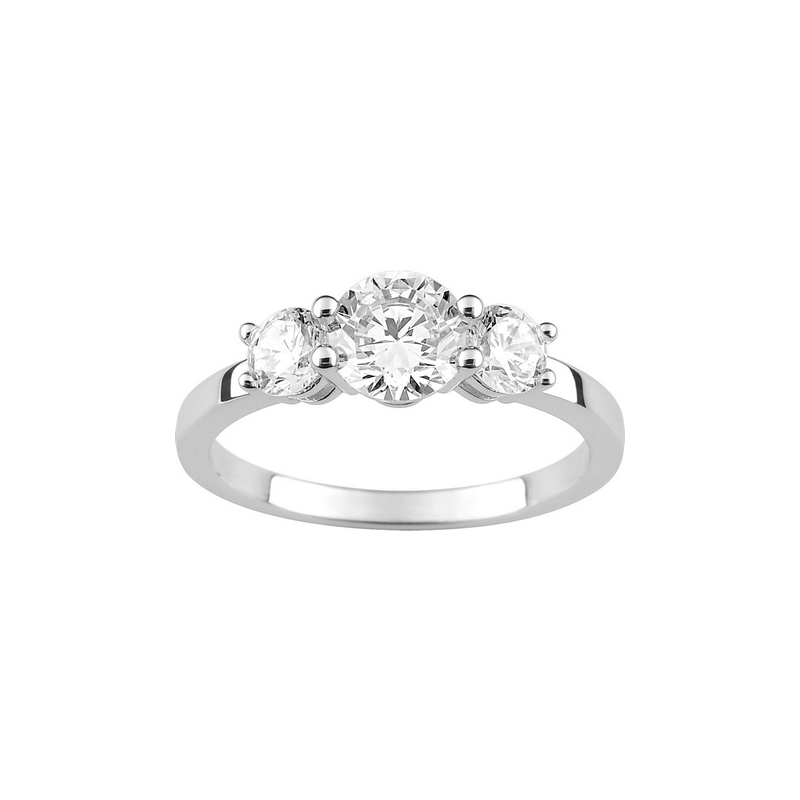 solitaire-trilogie-femme-argent-925-oxyde-robbez-masson-fiançaille-S10-05115 Solitaire Trilogie Femme Argent 925/1000, Oxydes de zirconium ROBBEZ MASSON