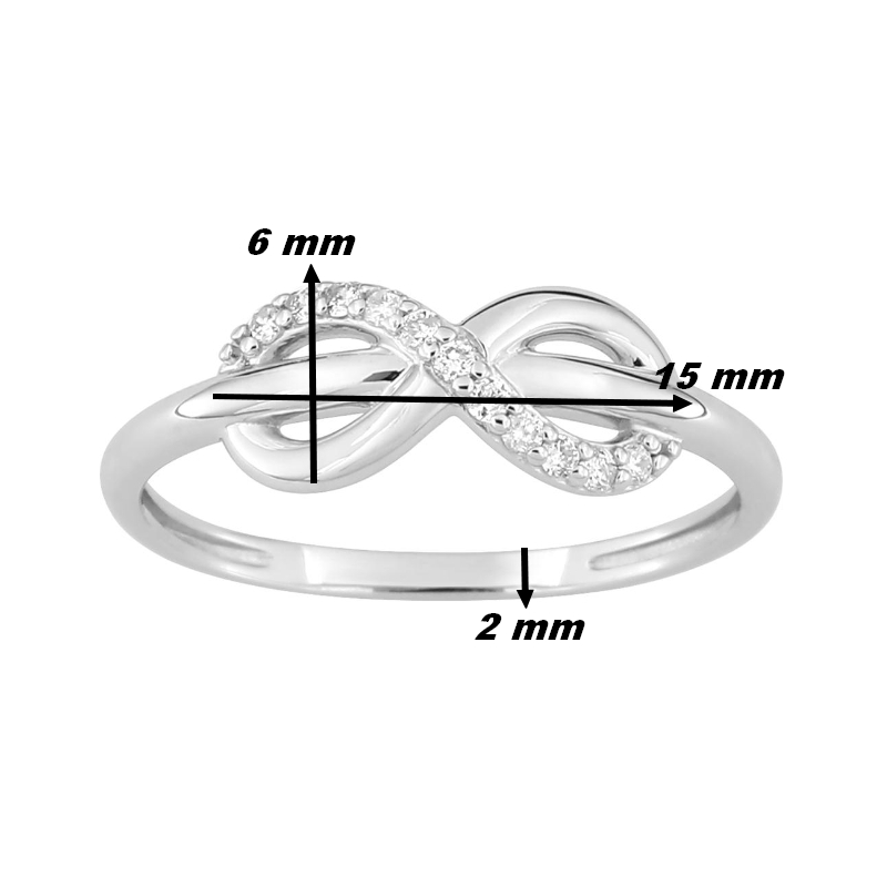 Bague Femme Infini Or blanc et Diamants ROBBEZ MASSON, dimensions