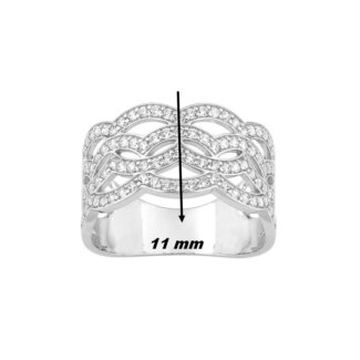 Bague Femme large Or blanc 750/1000 et Diamants CHRISTIAN BERNARD, largeur