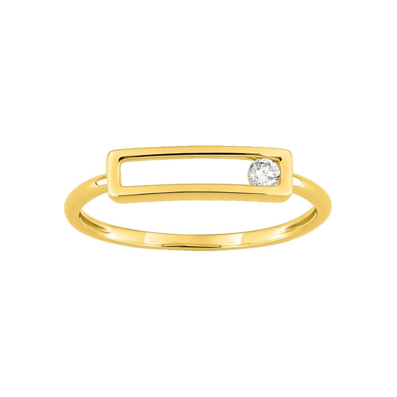 Bague Femme rectangulaire Or jaune et Diamants ROBBEZ MASSON