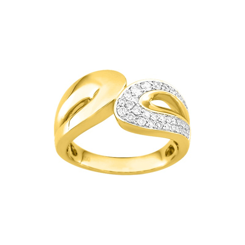 Bague Femme Or jaune 750/1000, Rhodium et Diamants CHRISTIAN BERBARD