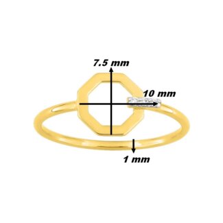 Bague octogonale Femme Or jaune 750/10 et Diamants ROBBEZ MASSON, dimensions