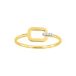 Bague octogonale Femme Or jaune 750/10, Rhodium et Diamants ROBBEZ MASSON