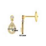 Boucles d’oreilles goutte Femme Or jaune 750/1000 et Diamants CHRISTIAN BERNARD, dimensions