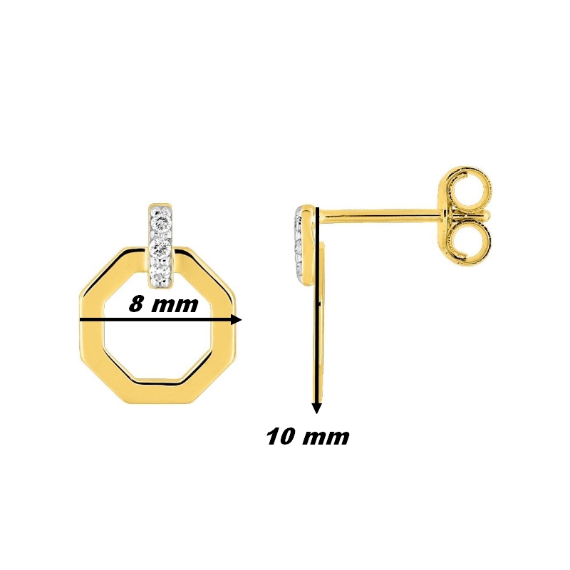 Boucles d’oreilles Femme Or jaune 750/1000 et Diamants ROBBEZ MASSON, dimensions