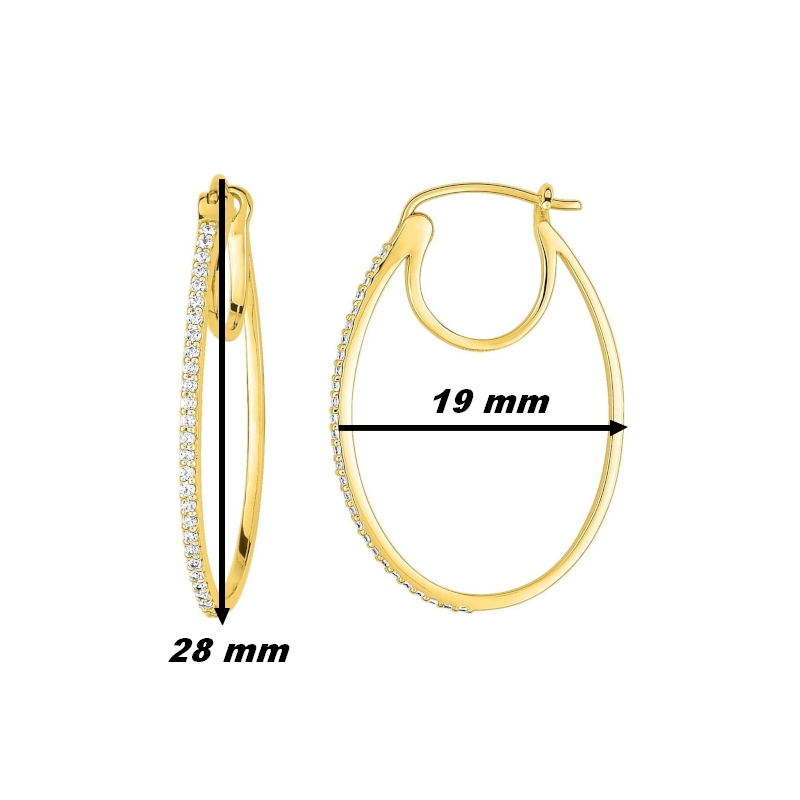 Boucles d’oreilles créoles Femme Or jaune 750/1000 et diamantsROBBEZ MASSON, dimensions