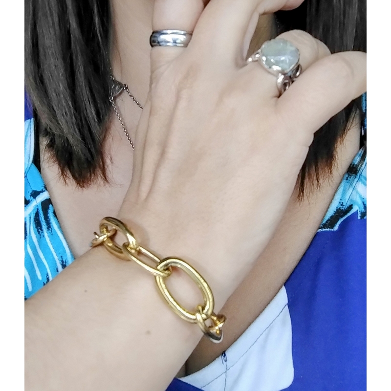 Bracelet chaîne Femme Acier inoxydable doré ROBBEZ MASSON, autre vue